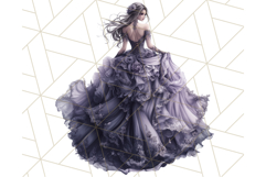 Victorian Gothic Wedding Dress PNG, Dark Bridal Clipart Product Image 2