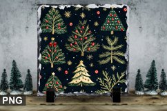 Christmas Tree Square Sublimation Slate Design Product Image 1
