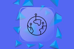 Planet with pointers line icon. Navigation, gps, location. Product Image 1