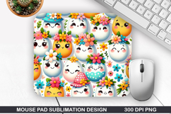 Easter Eggs Mouse Pad Sublimation, Easter Mouse Pad PNG Product Image 1