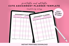Cute Assignment Planner | Editable Canva Template Student Product Image 3