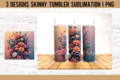 3D Colorful Flowers Tumbler Sublimation PNG Product Image 2
