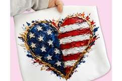 USA Flag Heart Brushstroke PNG, 4th Of July Heart PNG Product Image 3
