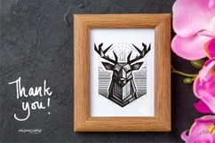 Deer Head Woodcut Engraving Vector Product Image 6