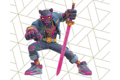 Forgotten 80s Cartoon Clipart PNG, Retro Animal Heroes Product Image 2