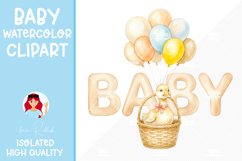 Watercolor Baby Duck, Nursery Illustration for Baby Show Product Image 1