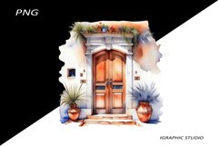 Watercolor Medirerranean Door Clipart Product Image 1
