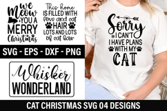 Christmas Cat SVG Design - Christmas T-shirt Design Product Image 1