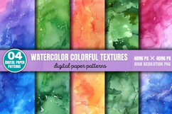 Watercolor Colorful Textures Background Paper PNG Product Image 1