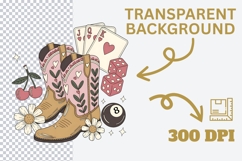 Western Cowgirl Valentine PNG | Pink Cowgirl Boots with Card Product Image 3