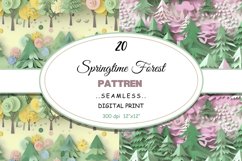 20 Seamless Springtime Forest Digital Paper For Download Product Image 1