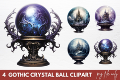 Watercolor Gothic Crystal Ball Sublimation Clipart Product Image 1