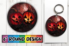 Gothic Stained Glass Halloween Keychain Sublimation Product Image 1
