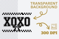Black &amp; White Checkered Valentine Sublimation | XOXO Bow Product Image 3