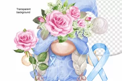 Breast Cancer PNG, Breast cancer with blue ribbon Product Image 5
