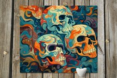 Halloween paint Skulls | Skinny tumbler sublimation designs Product Image 6