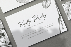 elegant wedding invitation card with roses flower line art Product Image 6