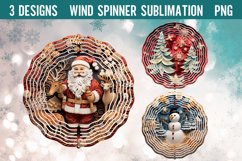 Christmas 3D Wind Spinner Sublimation PNG Product Image 1