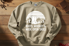 Boots Whiskey Wide Open Skies Svg, Western Cowgirl Svg Png Product Image 3