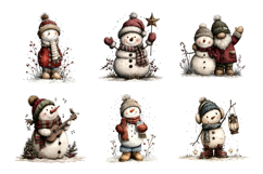 Whimsical Snowman, JPG, Junk Journal Product Image 4