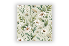 Sage Floral Seamless Pattern, Cottagecore Vintage Craft Product Image 6