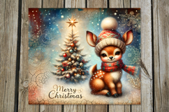 Christmas deer | 4 retro xmas Sublimation Tumbler designs P2 Product Image 2