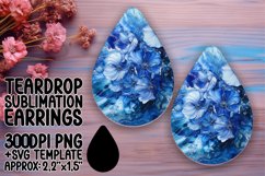 Teardrop Earring Sublimation - Colorful Flowers Product Image 1