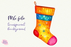 Retro Christmas Sock Clipart Groovy Christmas Disco PNG Product Image 1