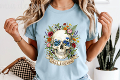 Still Thriving PNG Floral Skull Gothic Botanical Sublimation Product Image 6