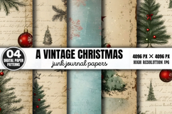 A Vintage Christmas Journal Digital Paper JPG Bundle Product Image 7