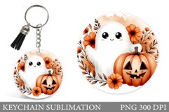 Cute Halloween Keychain. Cute Ghost Keychain Design Product Image 1