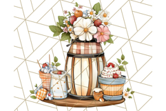 Whimsical Cottagecore Kitchen Clipart, Retro Coral PNG Decor Product Image 2
