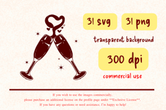 Valentine Coquette Clipart Bundle Pink Bows, Hearts png svg Product Image 6