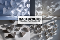 Soft Light Paper Heart Shadow Background Product Image 1