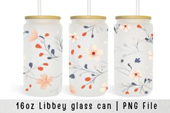 Flowers glass can wrap, Floral 16 oz Libbey Sublimation Product Image 1