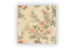 Amber Glow Toile Digital Paper Pack, Vintage Floral Toile Product Image 6