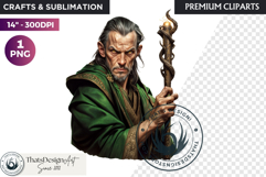 Fantasy wizard cliparts, sorcerer, spellcaster, mage Product Image 1