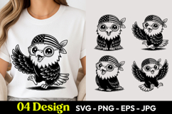 Pilot Owl Cartoon SVG PNG Product Image 1