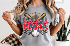 Baseball Mama PNG, Sports Game Day Star Sublimation Design Product Image 6