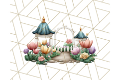 Princess Castle Clipart PNG, Enchanted Garden Artwork Product Image 2