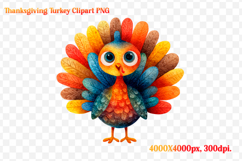 Watercolor Thanksgiving Turkey Clipart PNG Product Image 1