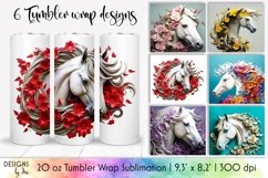 3d Tumbler Wrap Bundle | 3d Horse Tumbler Sublimation Product Image 1