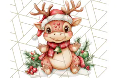 Christmas Dinosaur PNG Clipart, Cute Dino Holiday Art Png Product Image 2