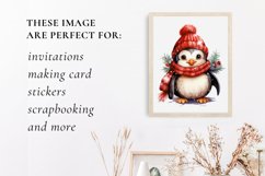 christmas cute penguin clipart, penguin sublimation Product Image 3