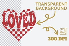 LOVED PNG | Checkered Heart Valentine Sublimation Design Product Image 3