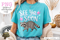 See Ya Soon Raccoon PNG, Girly Boutique Trash Panda Product Image 3