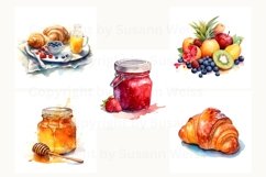 38 digital set watercolor breakfast, 38 breakfast bundle JPG Product Image 6