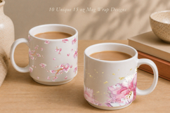 Hand Painted Sakura Mug Wrap Bundle | 30 PNG Designs Product Image 6
