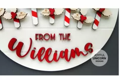 Merry Christmas Welcome sign SVG, Christmas Family Name sign Product Image 5