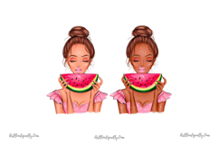 Summer Watermelon Girls Clipart Product Image 3